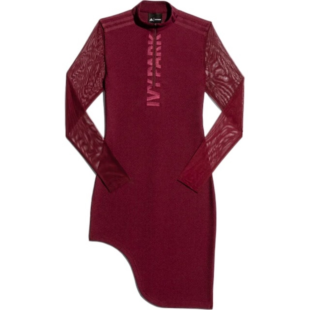 adidas Ivy Park Asymmetrical Dress - Color: Maroon - Size: S